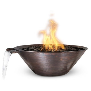 Remi Round Cone Fire & Water Spillway Bowl - Hammered Copper - modofire🔥