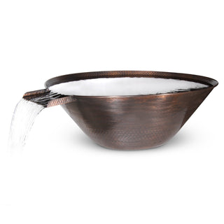 Remi Round Cone Water Spillway Bowl - Hammered Copper - modofire🔥