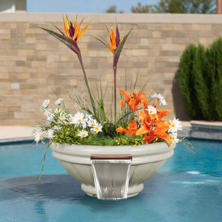 Roma Round Planter & Water Spillway Bowl - Concrete (GFRC) - Modofire