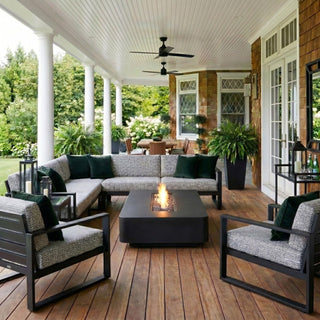 Rounded Lineo Rise Fire Table - Modofire