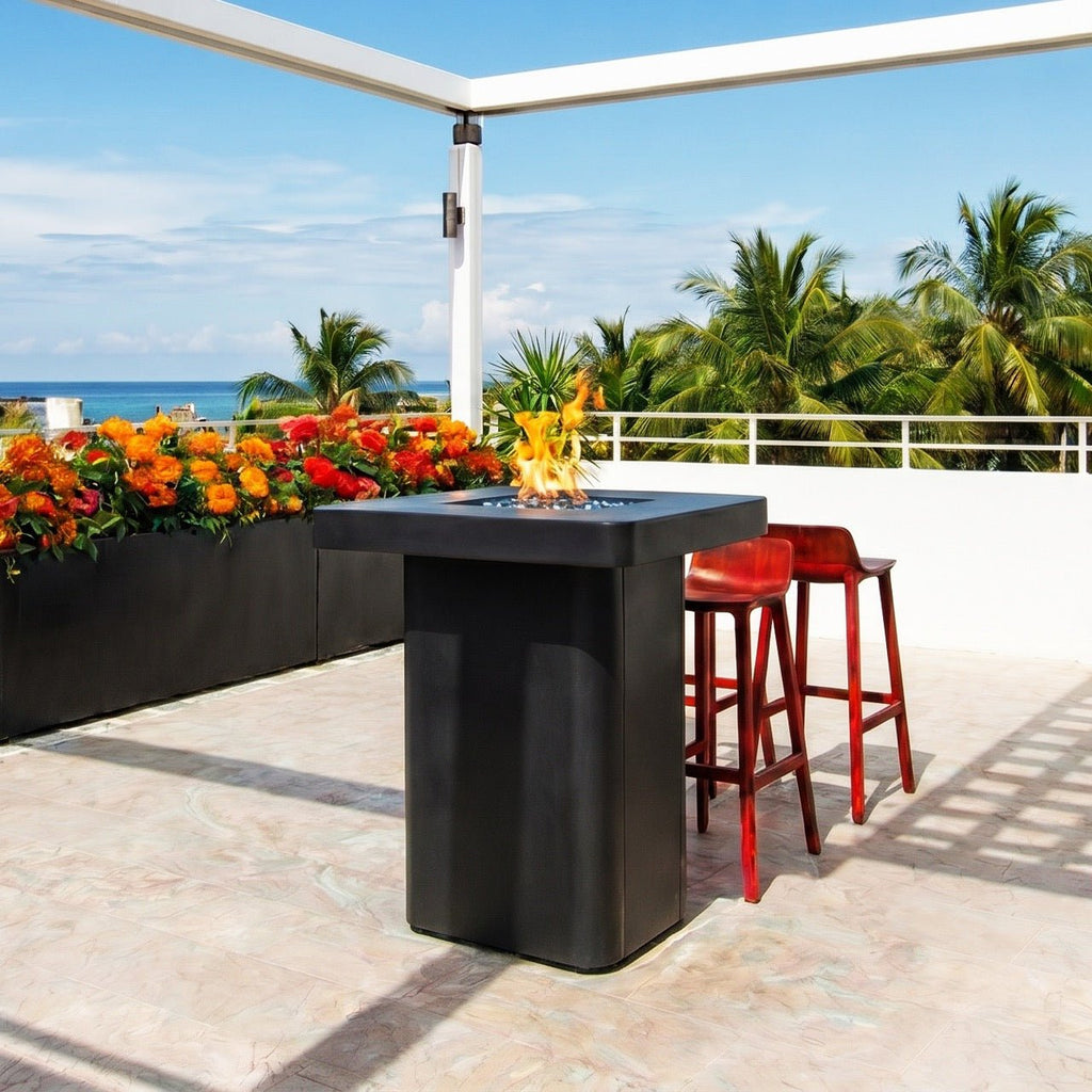 Modofire Rounded Quad Bold Fire Bar Table | Architectural Series