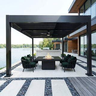 Rounded Quad Bold Fire Dining Table - Modofire