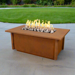 Salinas Rectangle Fire Table - Corten Steel - Modofire