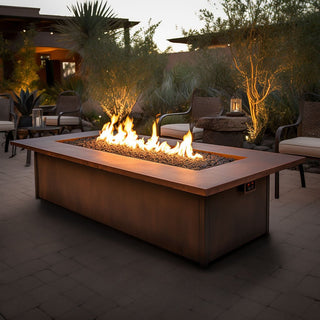 Salinas Rectangle Fire Table - Corten Steel - Modofire