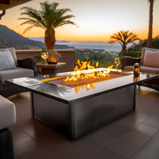 Salinas Rectangle Fire Table - Stainless Steel - Modofire