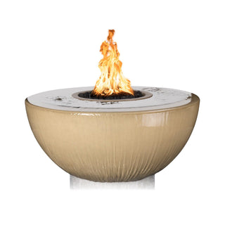 Sedona Round Fire and Water Spillway Fountain Bowl - 360 Spill - Concrete (GFRC) - Modofire