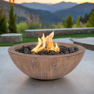 Sedona Round Fire Bowl - Wood Grain Concrete - Modofire