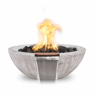 Sedona Round Fire & Water Spillway Bowl - Wood Grain Concrete - Modofire