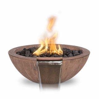 Sedona Round Fire & Water Spillway Bowl - Wood Grain Concrete - Modofire