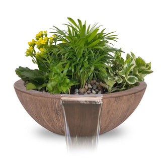 Sedona Round Planter & Water Spillway Bowl - Wood Grain Concrete - Modofire