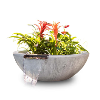 Sedona Round Planter & Water Spillway Bowl - Wood Grain Concrete - Modofire