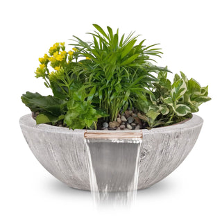 Sedona Round Planter & Water Spillway Bowl - Wood Grain Concrete - Modofire