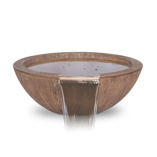 Sedona Round Water Spillway Bowl - Wood Grain Concrete - Modofire