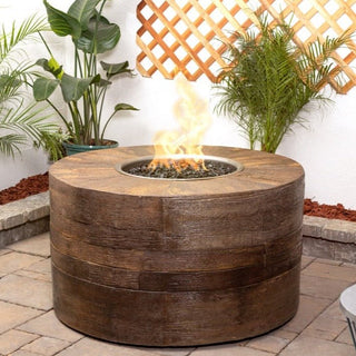 Sequoia Round Fire Pit - Wood Grain Concrete - Modofire