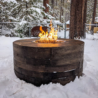 Sequoia Round Fire Pit - Wood Grain Concrete - Modofire