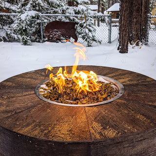 Sequoia Round Fire Pit - Wood Grain Concrete - Modofire