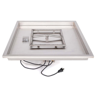 Square Raised Lip Drop - in Pan & Stainless Steel Square Burner - Modofire