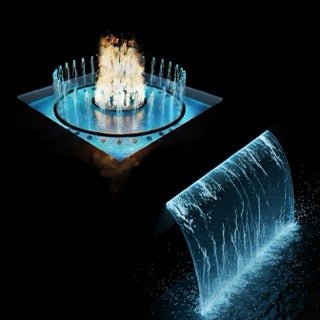 Square Round Insert Fire, Water Fountain & Spillways - Modofire
