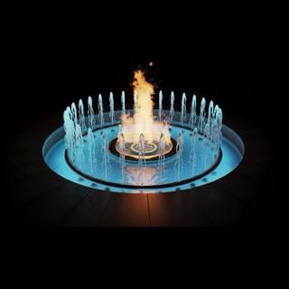 Square Round Insert Fire & Water Fountains - Modofire