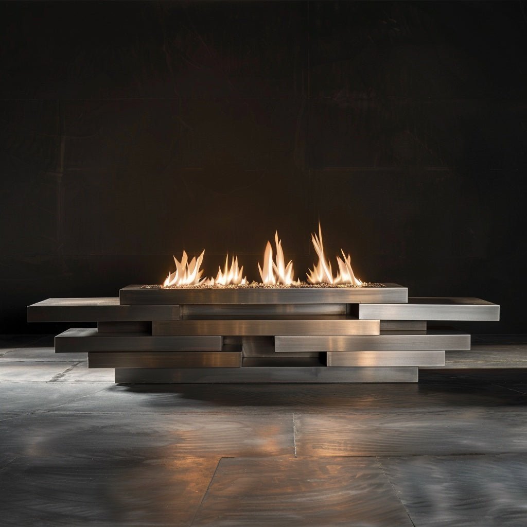 Stacks Fire Pit Table | Layered Aluminum by Modofire
