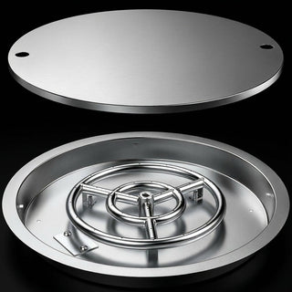 Stainless Steel Burner Ring with Drop - in Pan and Flush Lid - Modofire