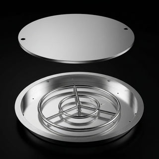 Stainless Steel Burner Ring with Drop - in Pan and Flush Lid - Modofire