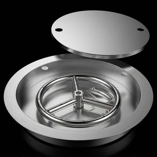 Stainless Steel Burner Ring with Drop - in Pan and Flush Lid - Modofire
