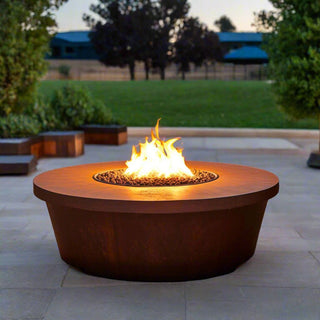 Tempe Fire Round Fire Pit Table - Corten Steel - Modofire