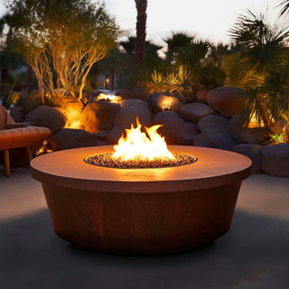 Tempe Fire Round Fire Pit Table - Corten Steel - Modofire