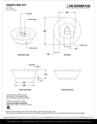 Tempe Round Fire Pit - Corten Steel - Modofire