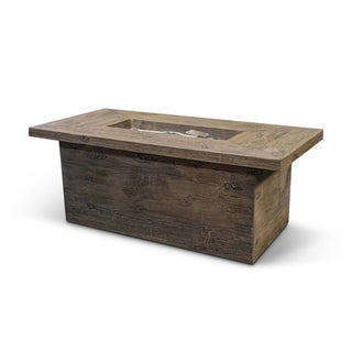 The Grove Rectangle Fire Pit Table - Wood Grain Concrete - Modofire