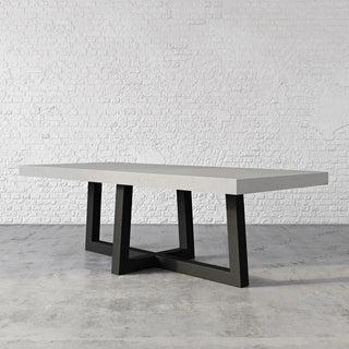 Toree Concrete Dining Table - Concrete with Steel Base - Modofire