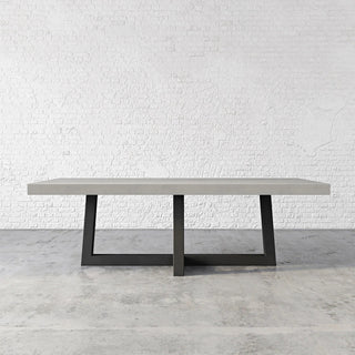 Toree Concrete Dining Table - Concrete with Steel Base - Modofire