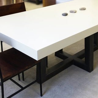 Toree Concrete Dining Table - Concrete with Steel Base - Modofire