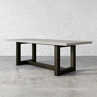 Zen Concrete Rectangular Dining Table with Wood Base (indoor only) - Modofire