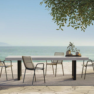 Zen Rectangular Dining Table - Concrete Top with Steel Base - Modofire