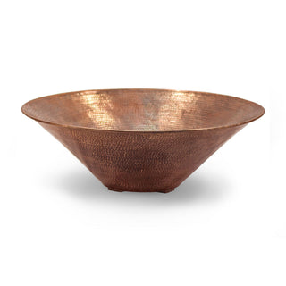 pebbletec-round-cone-planter-bowl-hammered-copper